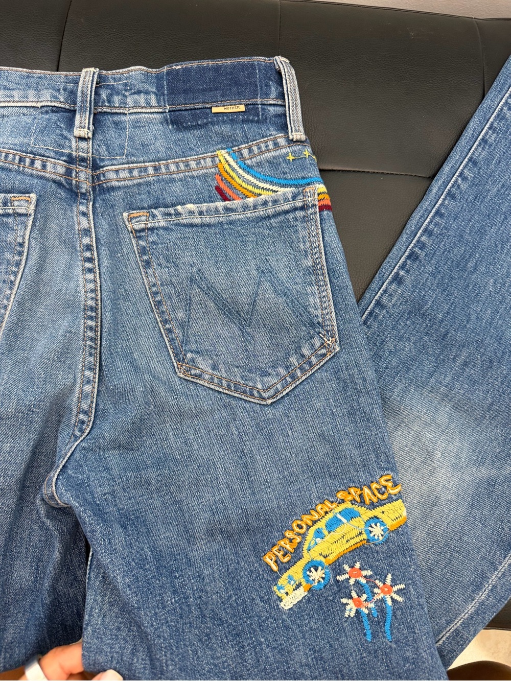 MOTHER The Rambler Sneak Jeans in Running With Scissors - Picture 7 of 11